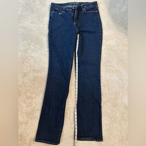 Land’s End dark wash boot cut fit 2 jeans. Size 10, 33” inseam